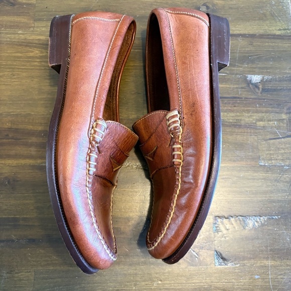 Cole Haan Mens Loafer Dress Shoes Penny Slip On Brown Leather 9 Brazil Stitching main image 5